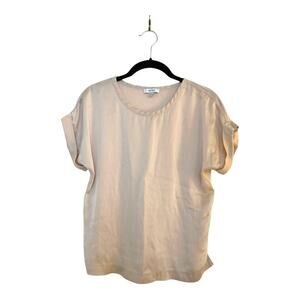 Reiss Silk Panel Blouse in Light Pink Size XS